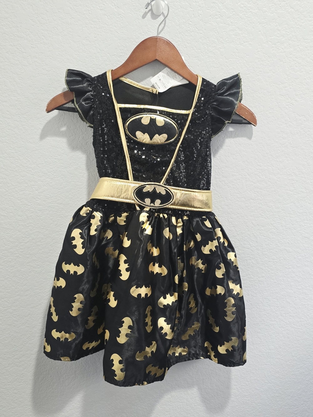 Batman Black and Gold Sequin Emblem Dress